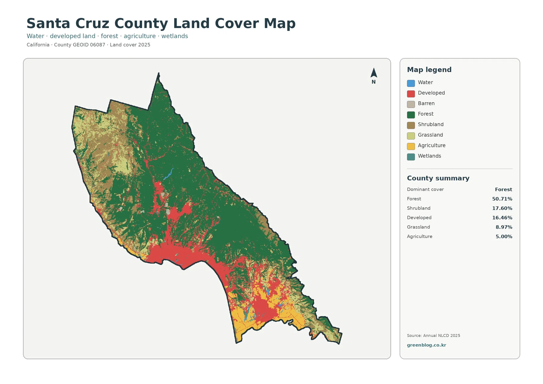 Santa Cruz County land cover map featured image