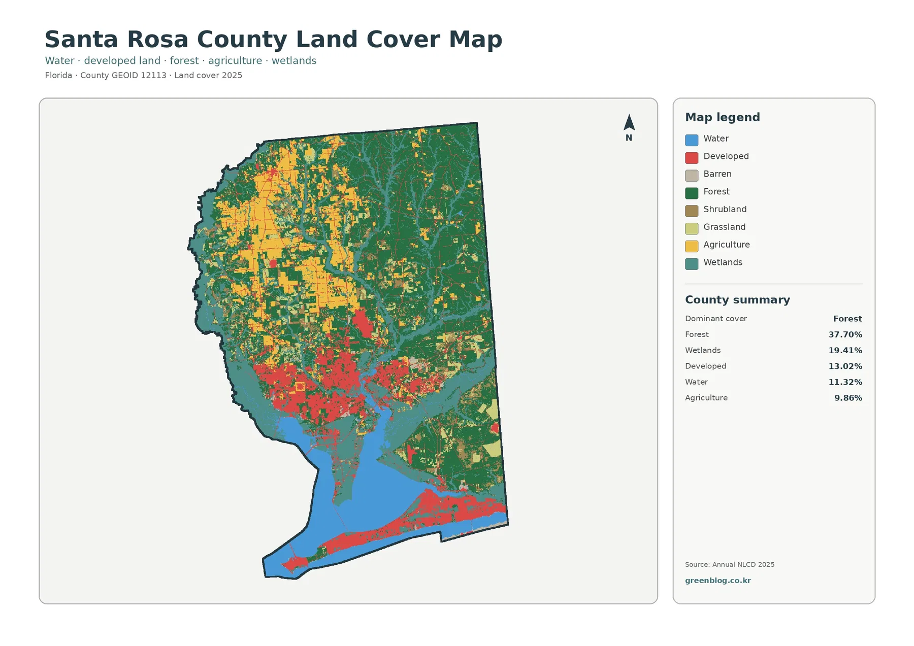 Santa Rosa County land cover map