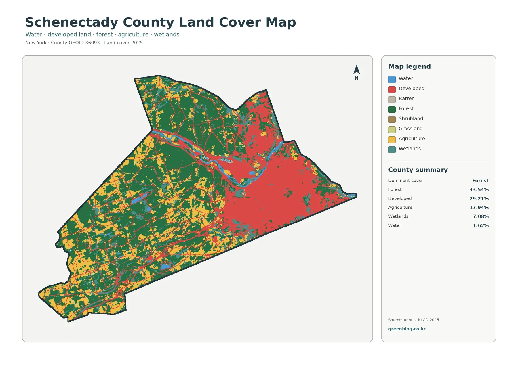 Schenectady County 토지 피복 지도 대표 이미지