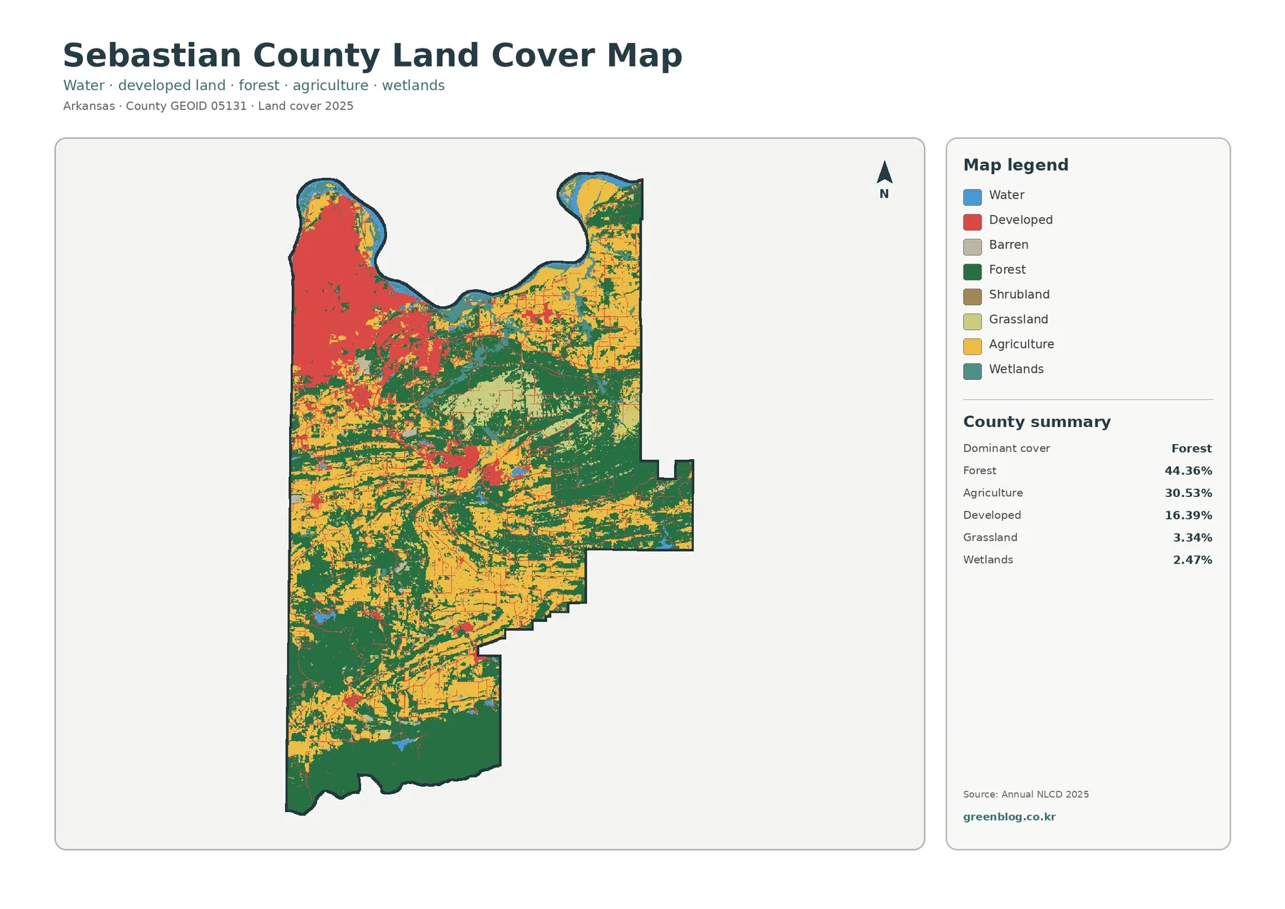 Sebastian County land cover map