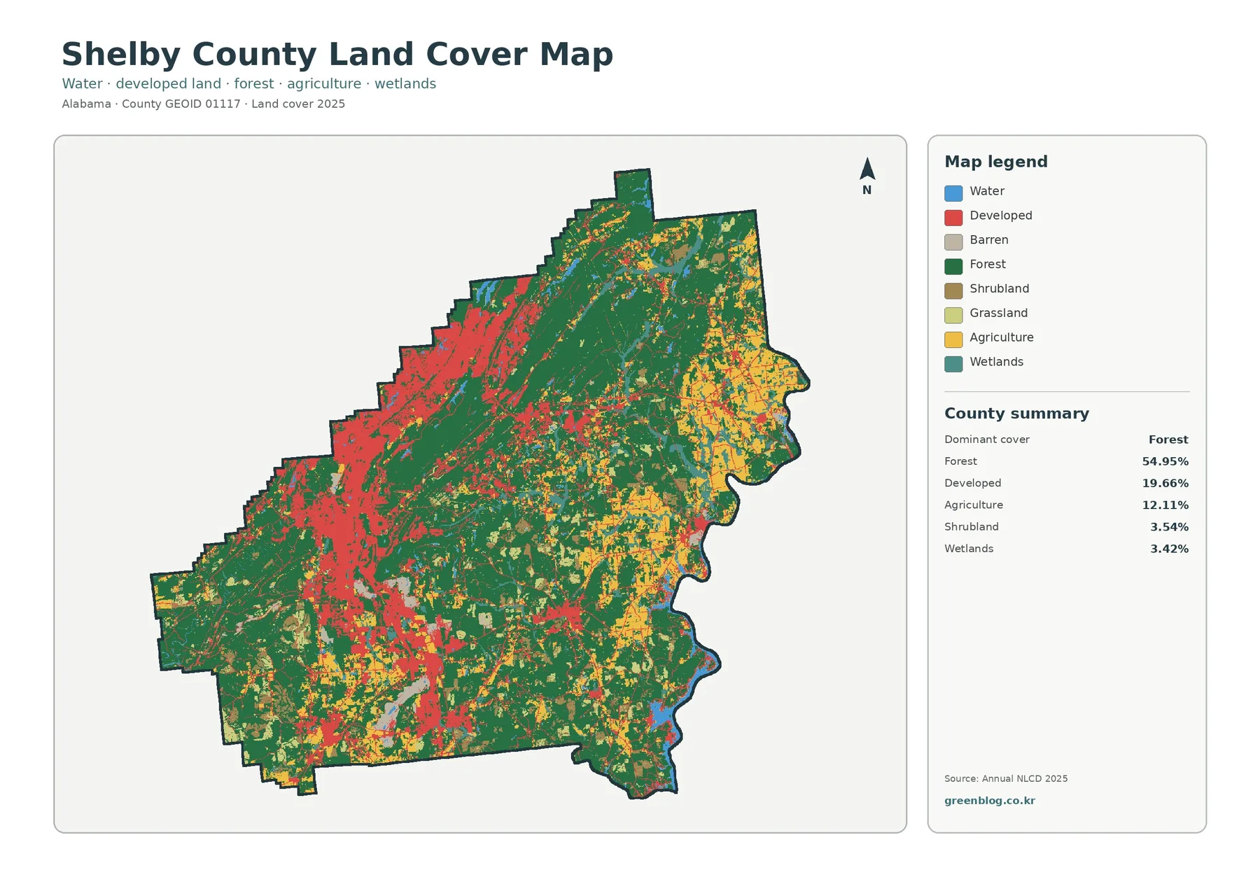 Shelby County land cover map
