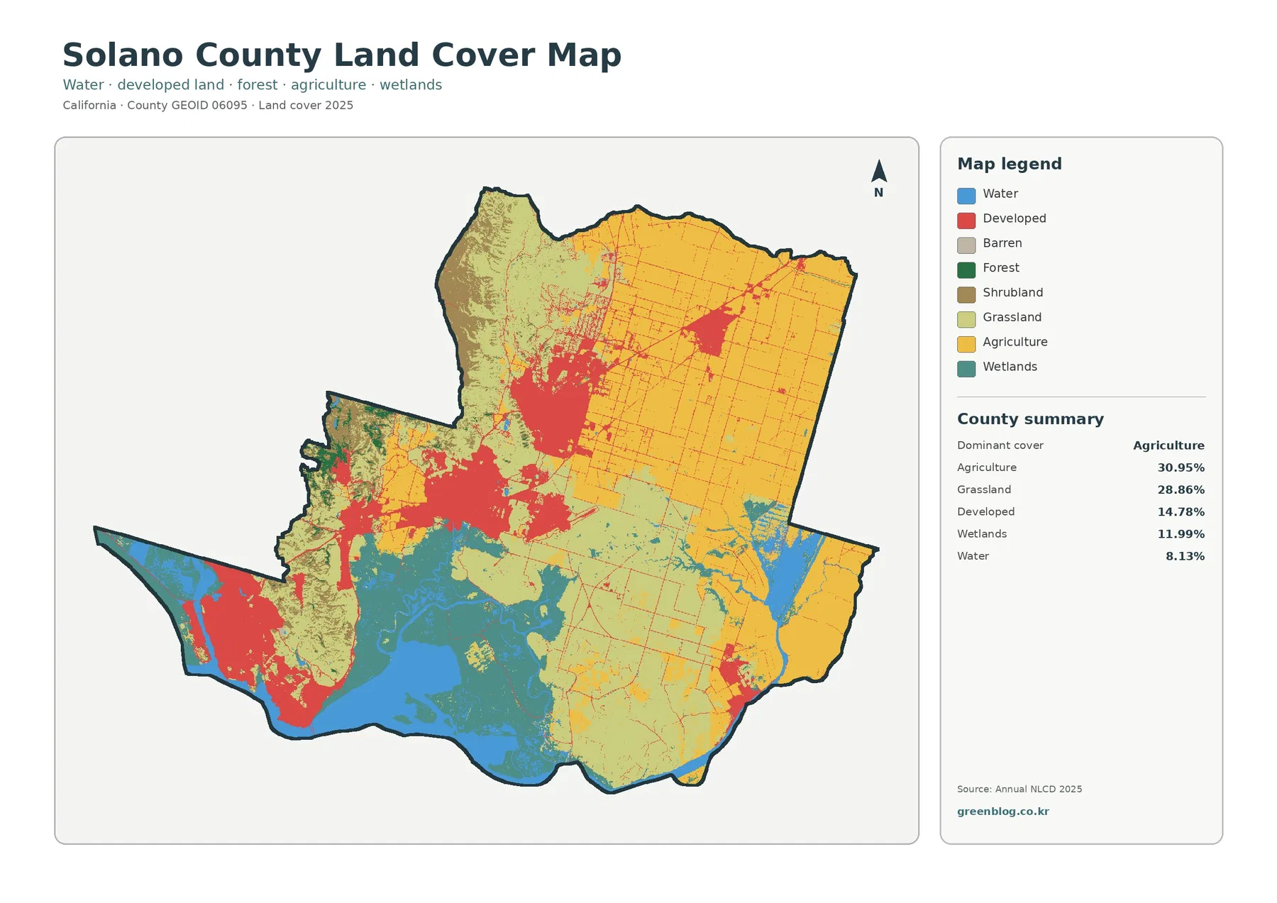 Solano County 토지 피복 지도