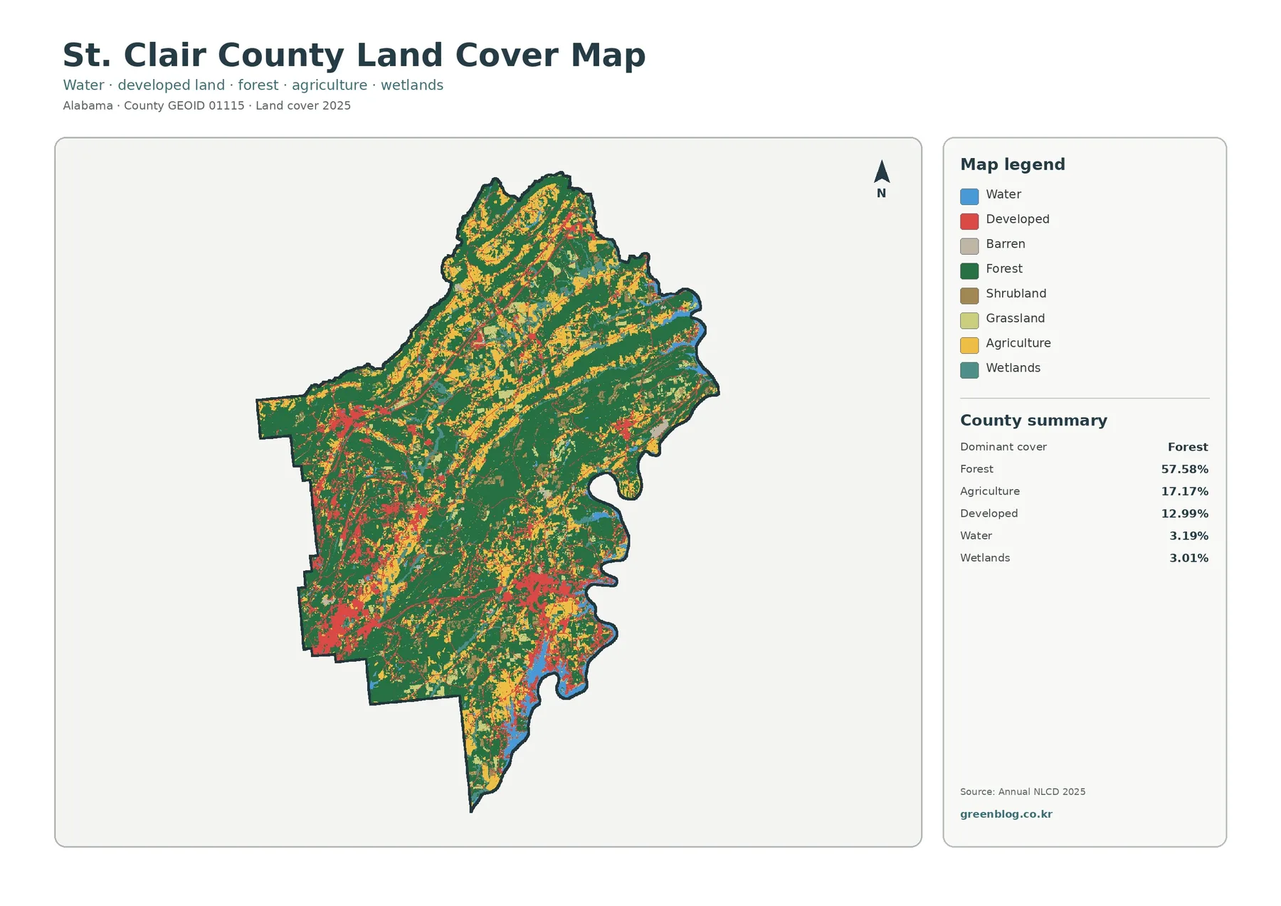 St. Clair County land cover map