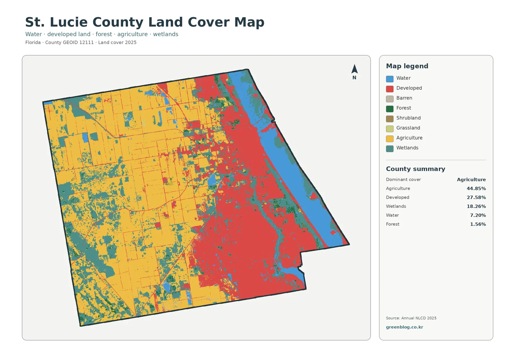 St. Lucie County 토지 피복 지도