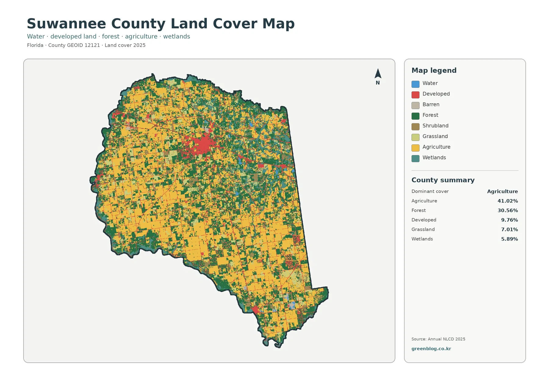 Suwannee County land cover map