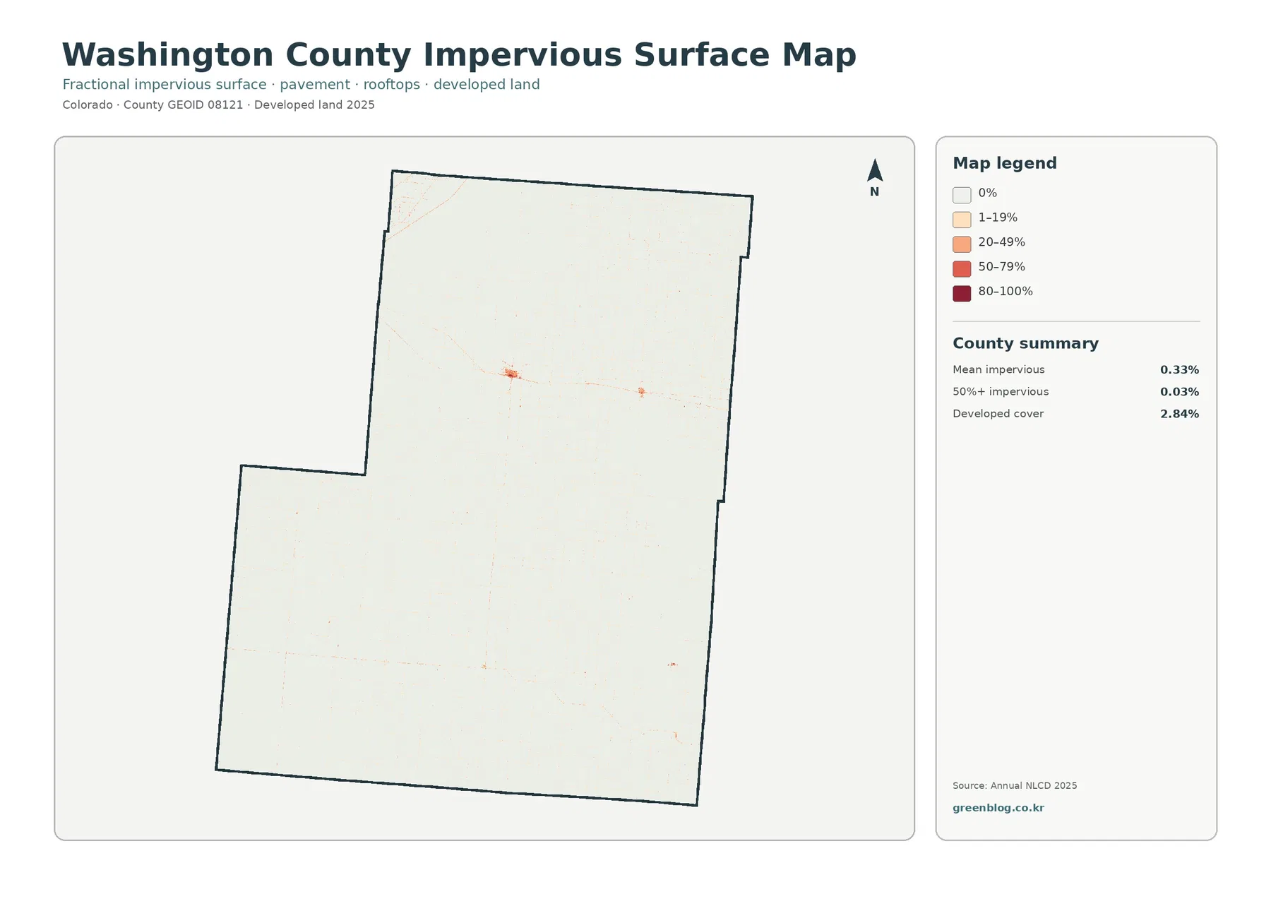 Washington County 불투수·개발지 지도