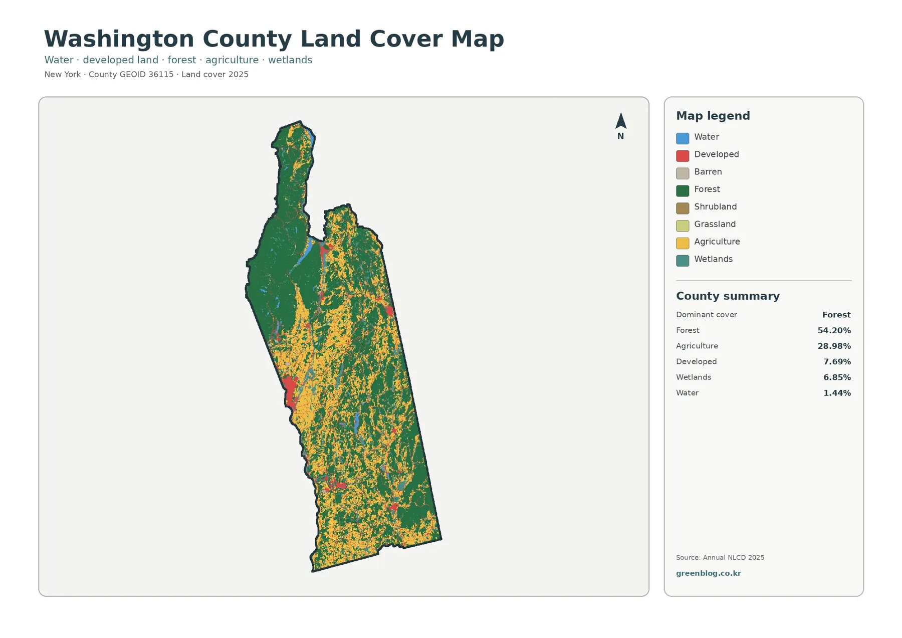 Washington County 토지 피복 지도 대표 이미지