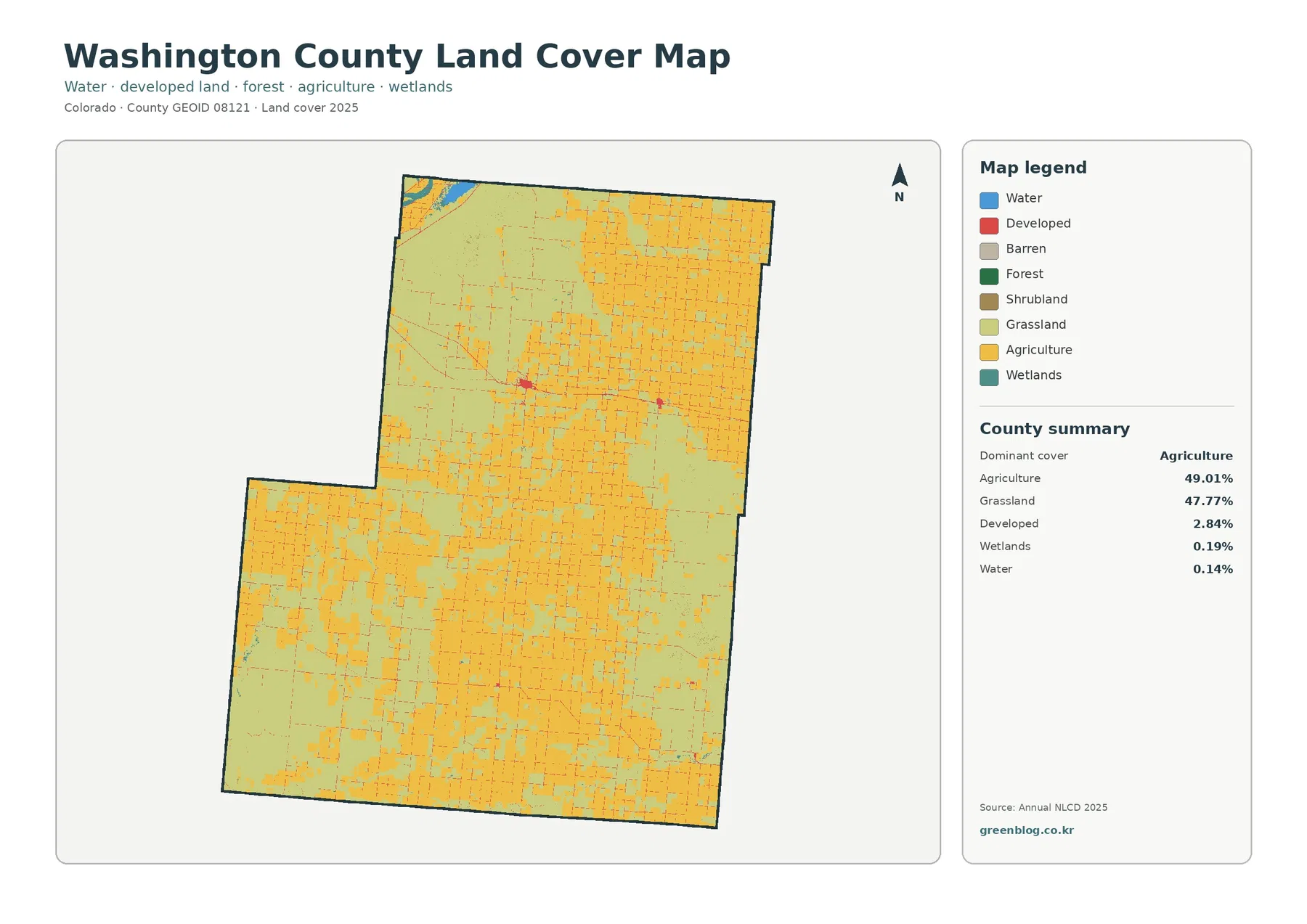 Washington County 토지 피복 지도 대표 이미지