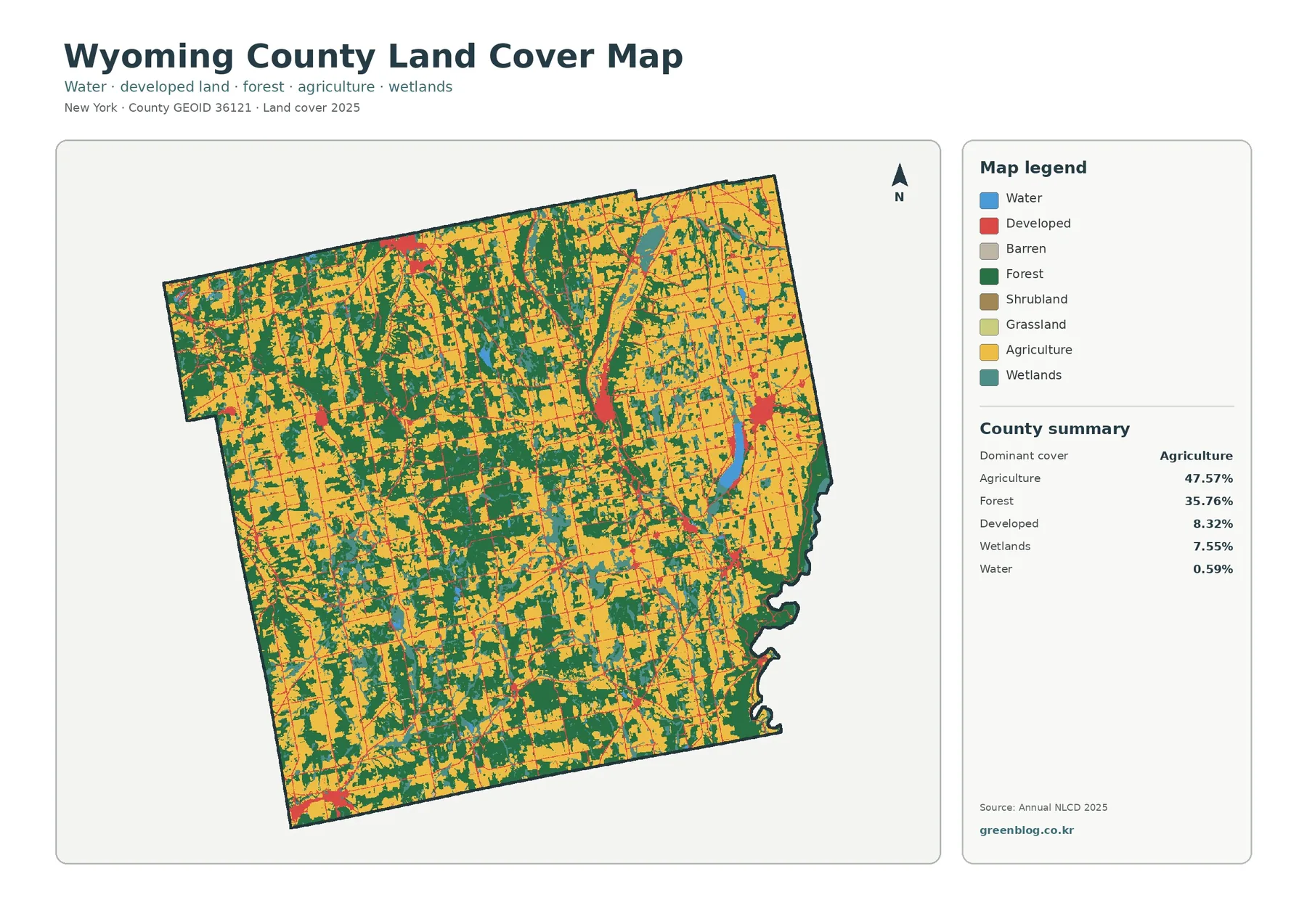 Wyoming County land cover map