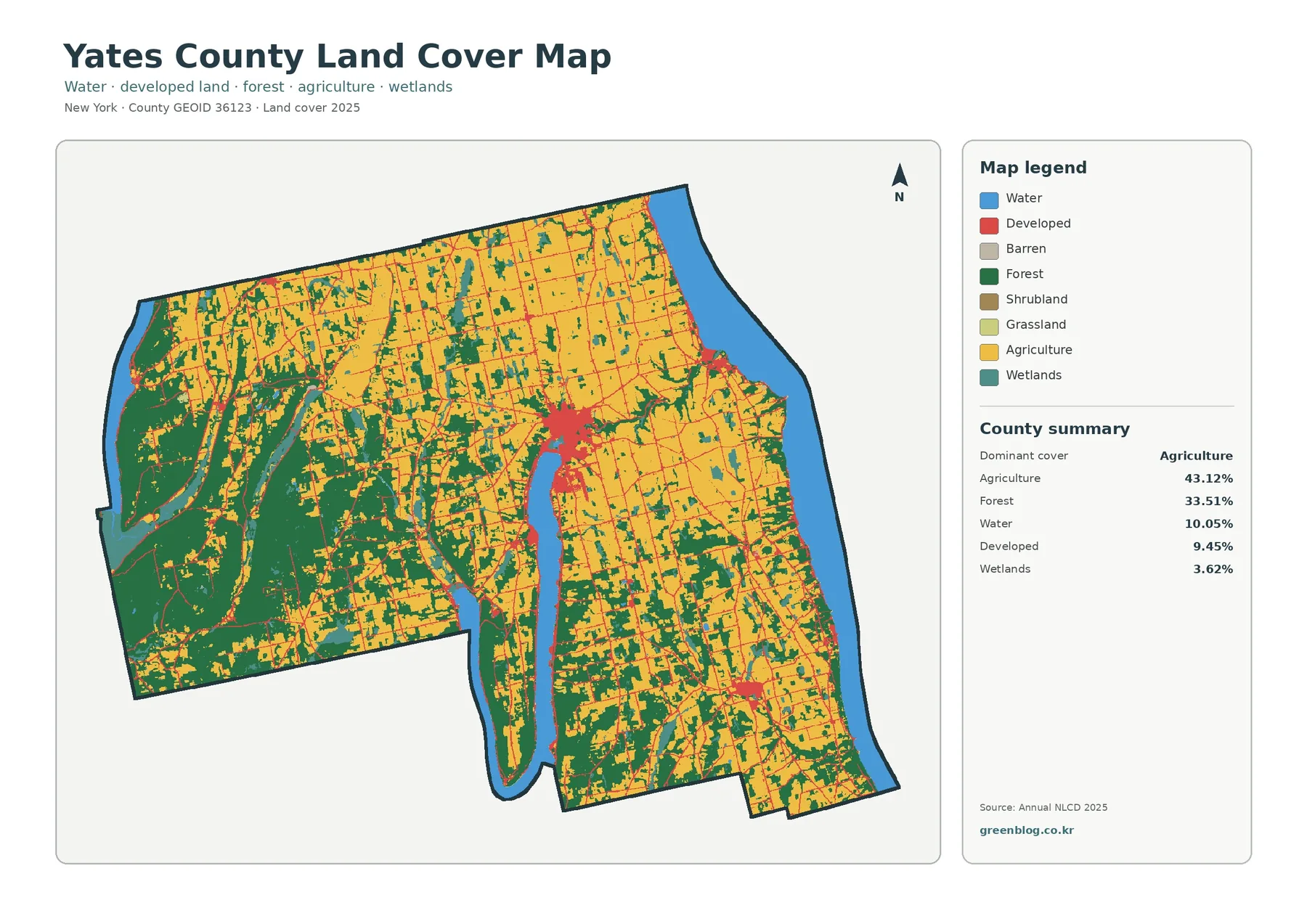 Yates County land cover map featured image