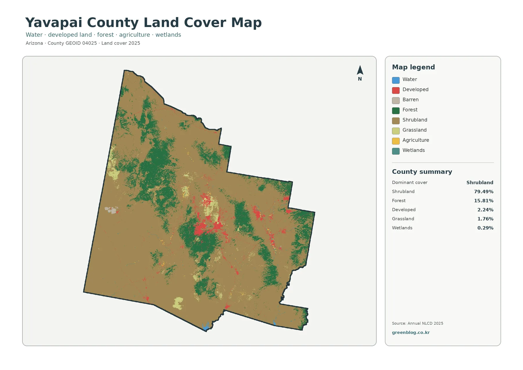 Yavapai County 토지 피복 지도 대표 이미지