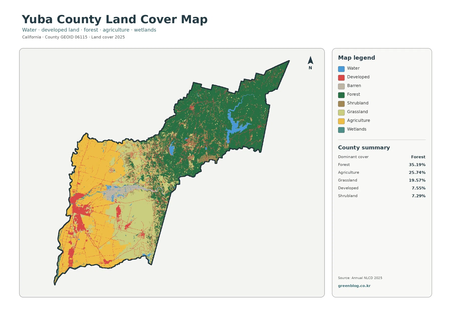 Yuba County land cover map featured image