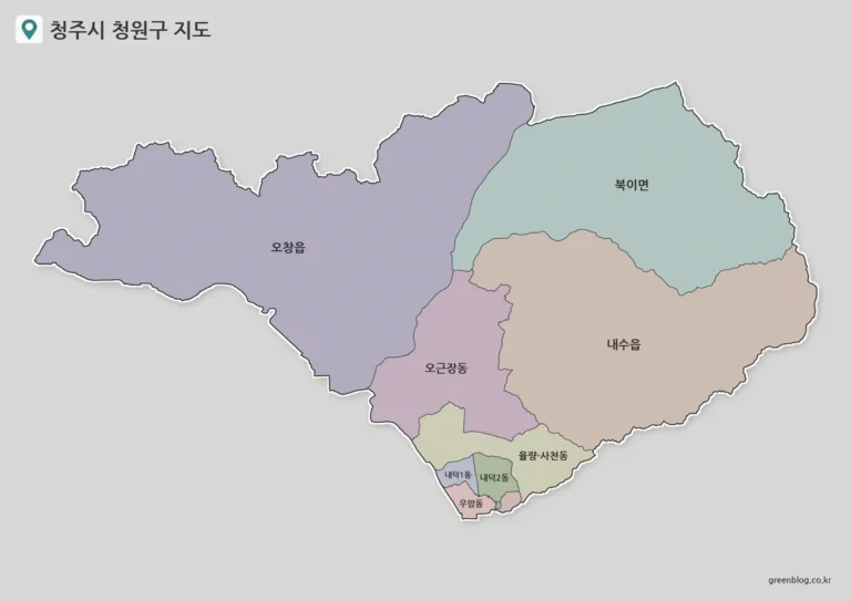 청주시 청원구 지도 다운로드｜8개 읍·면·동 경계 3종