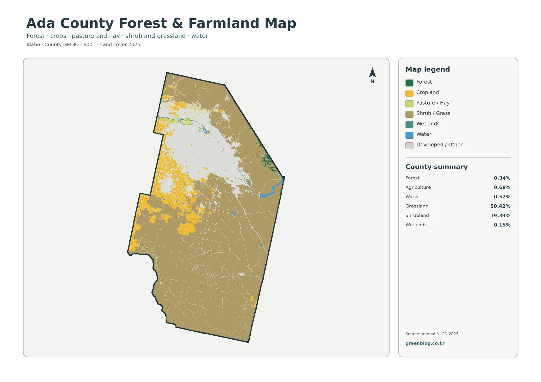 Ada County forest and farmland map