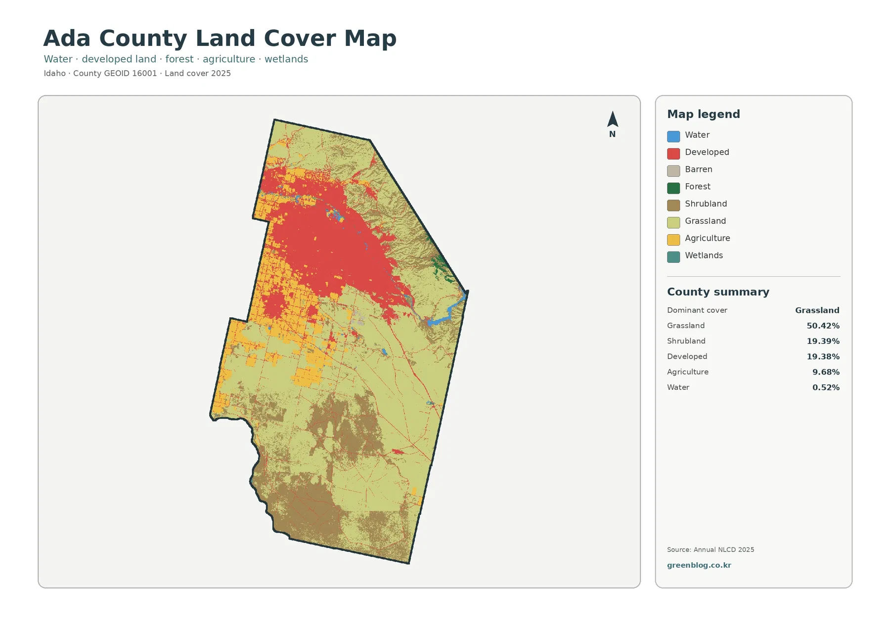 Ada County land cover map