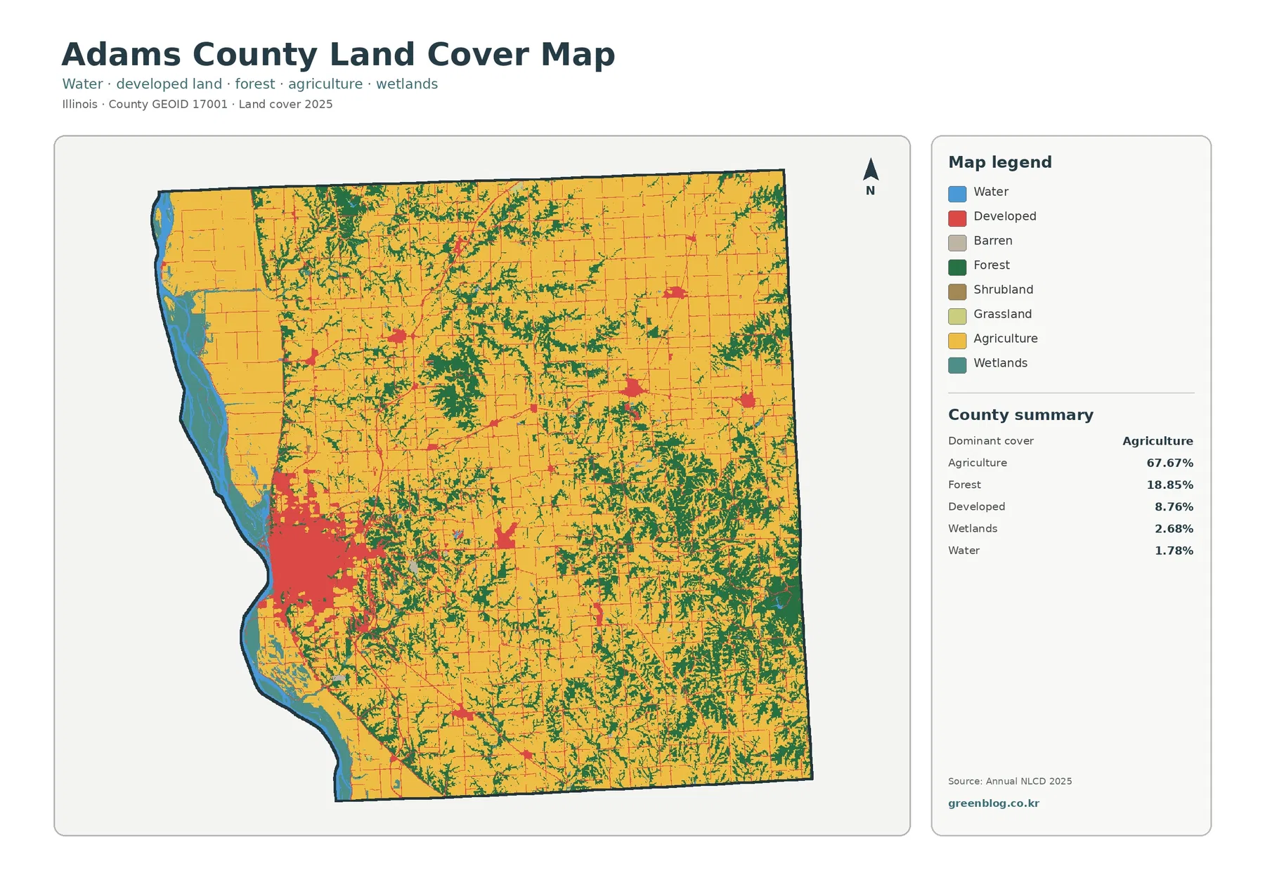Adams County land cover map