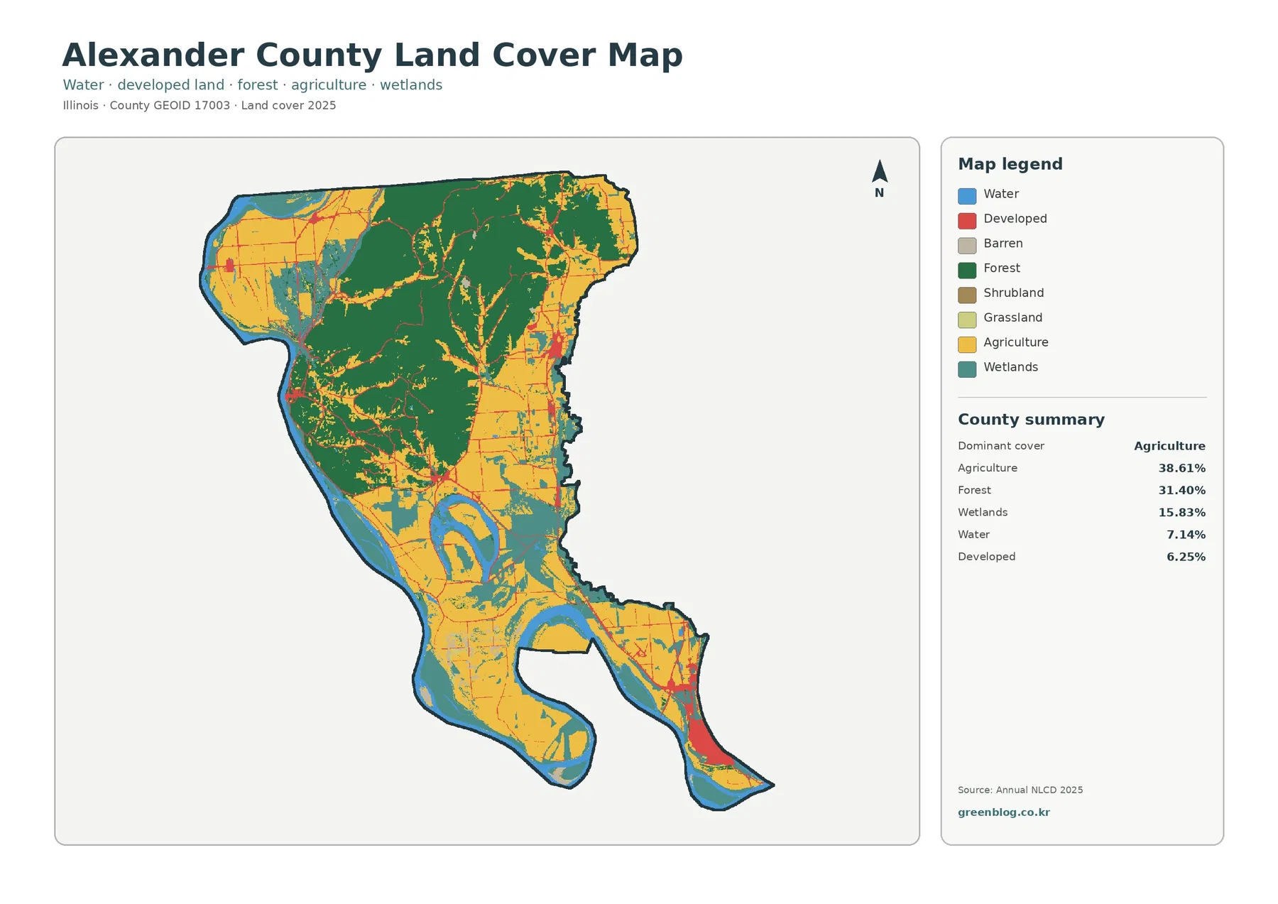 Alexander County land cover map