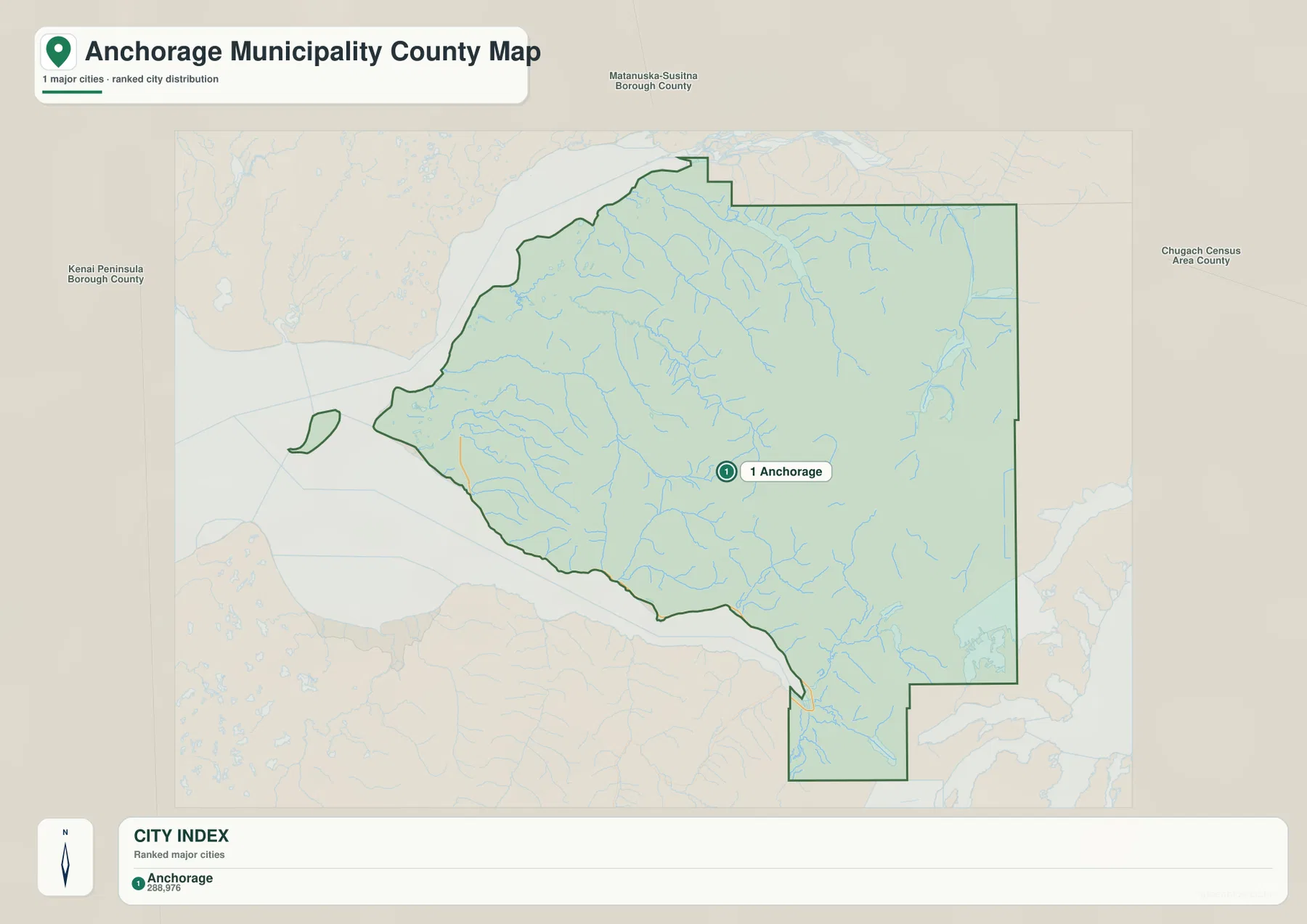 Anchorage Municipality city index map