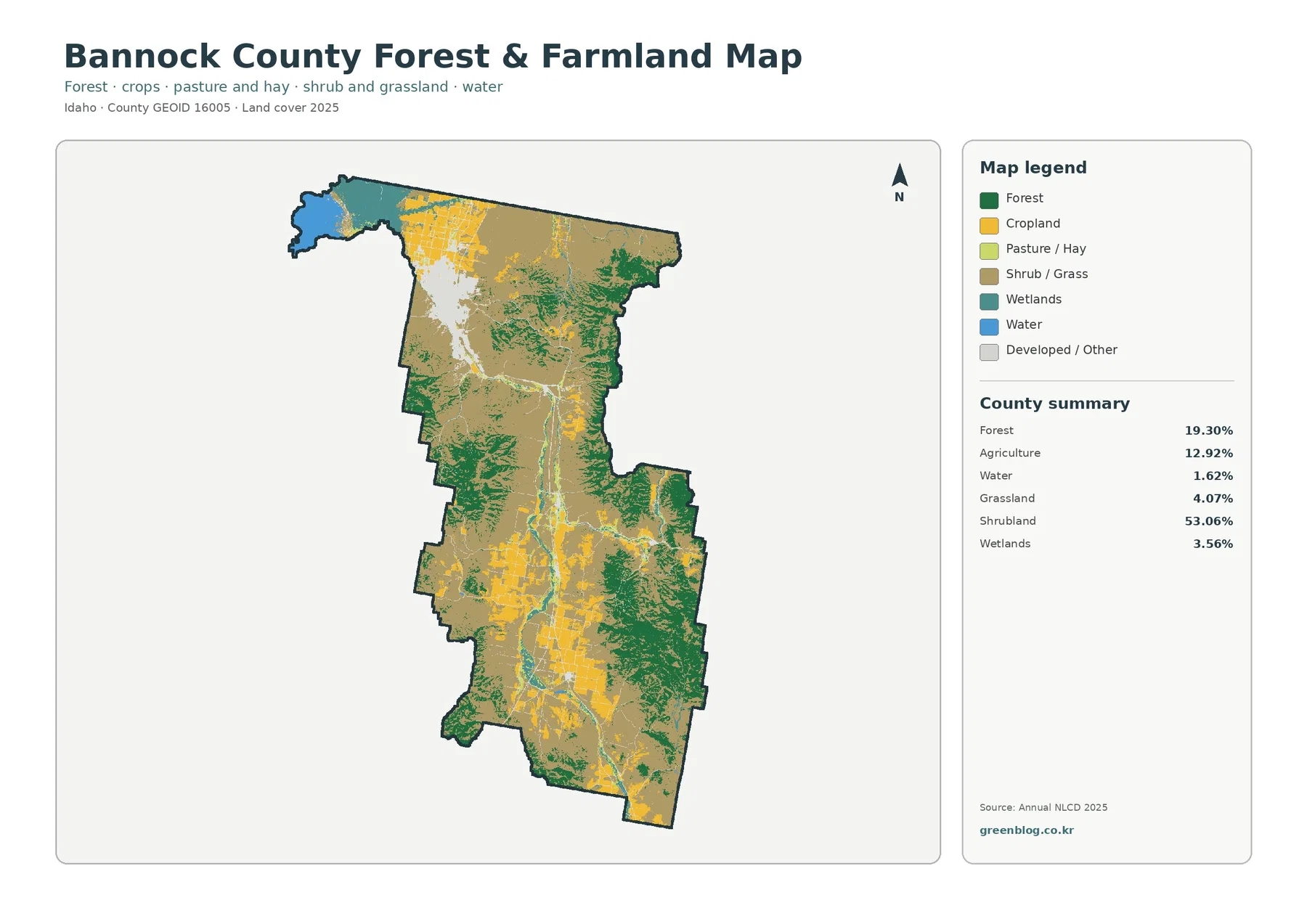 Bannock County forest and farmland map