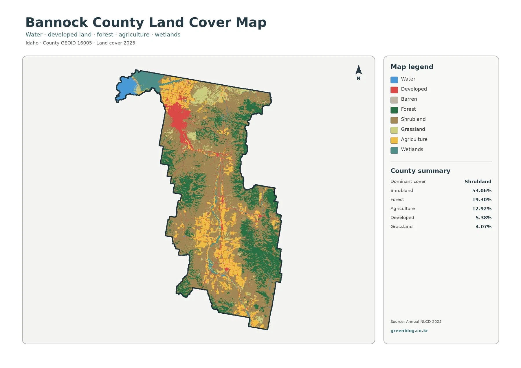 Bannock County land cover map featured image