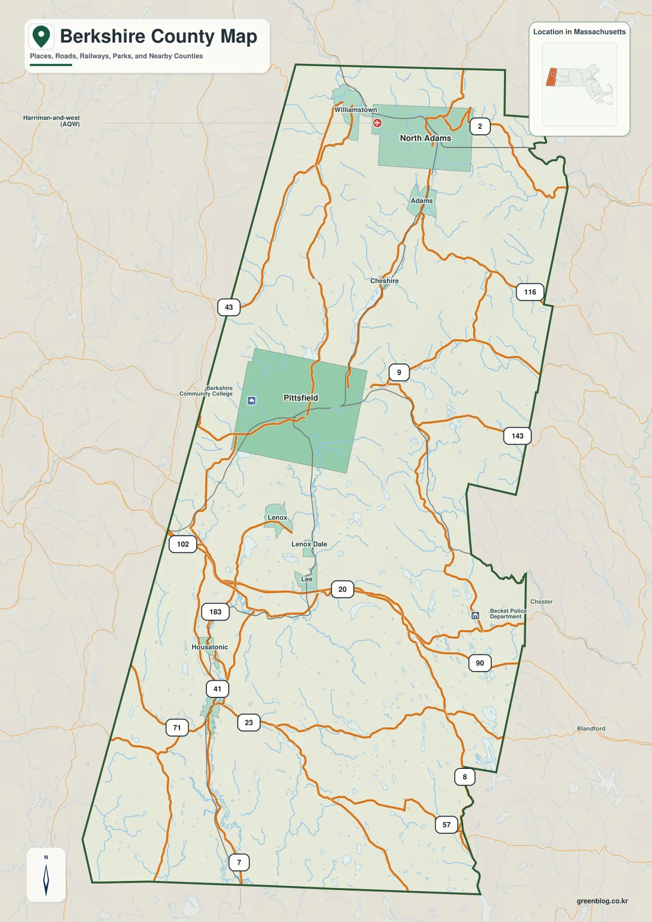 버크셔 카운티 지도 – 대표 이미지