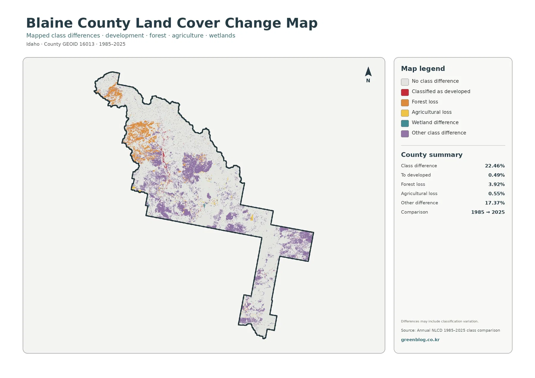 County land cover change map
