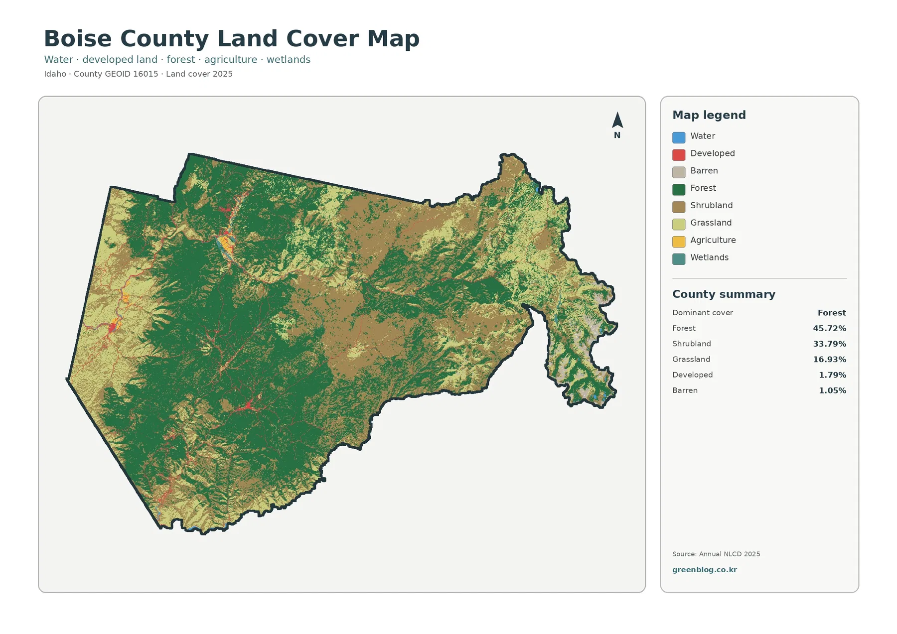 Boise County land cover map featured image