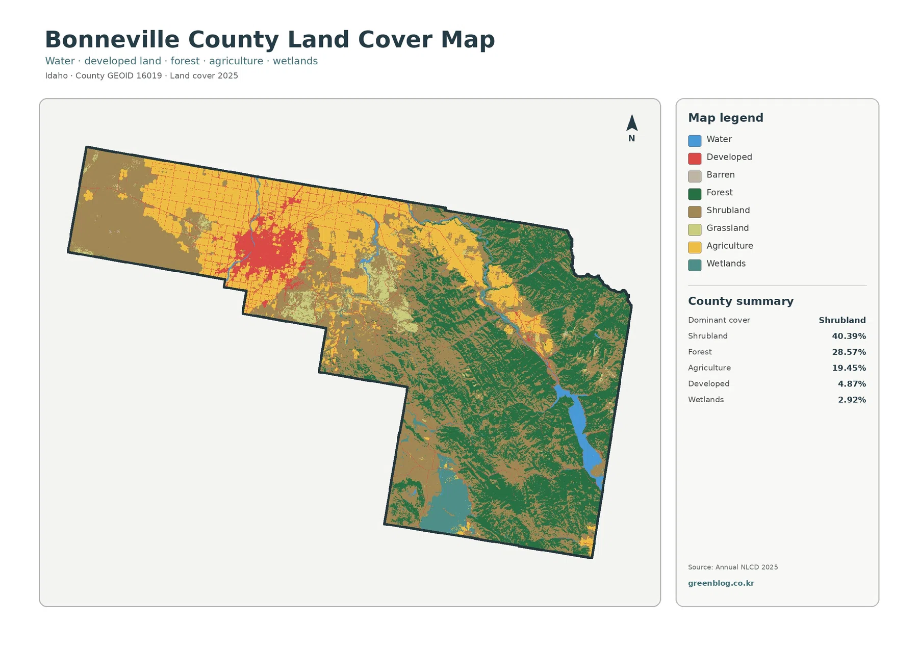 Bonneville County land cover map featured image