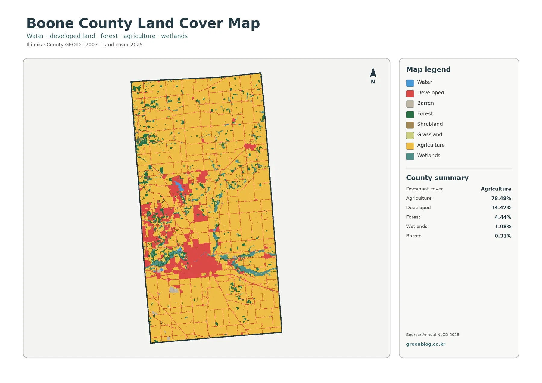 Boone County land cover map featured image