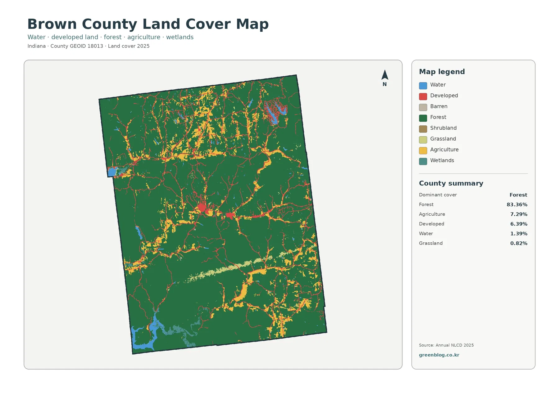 Brown County land cover map featured image