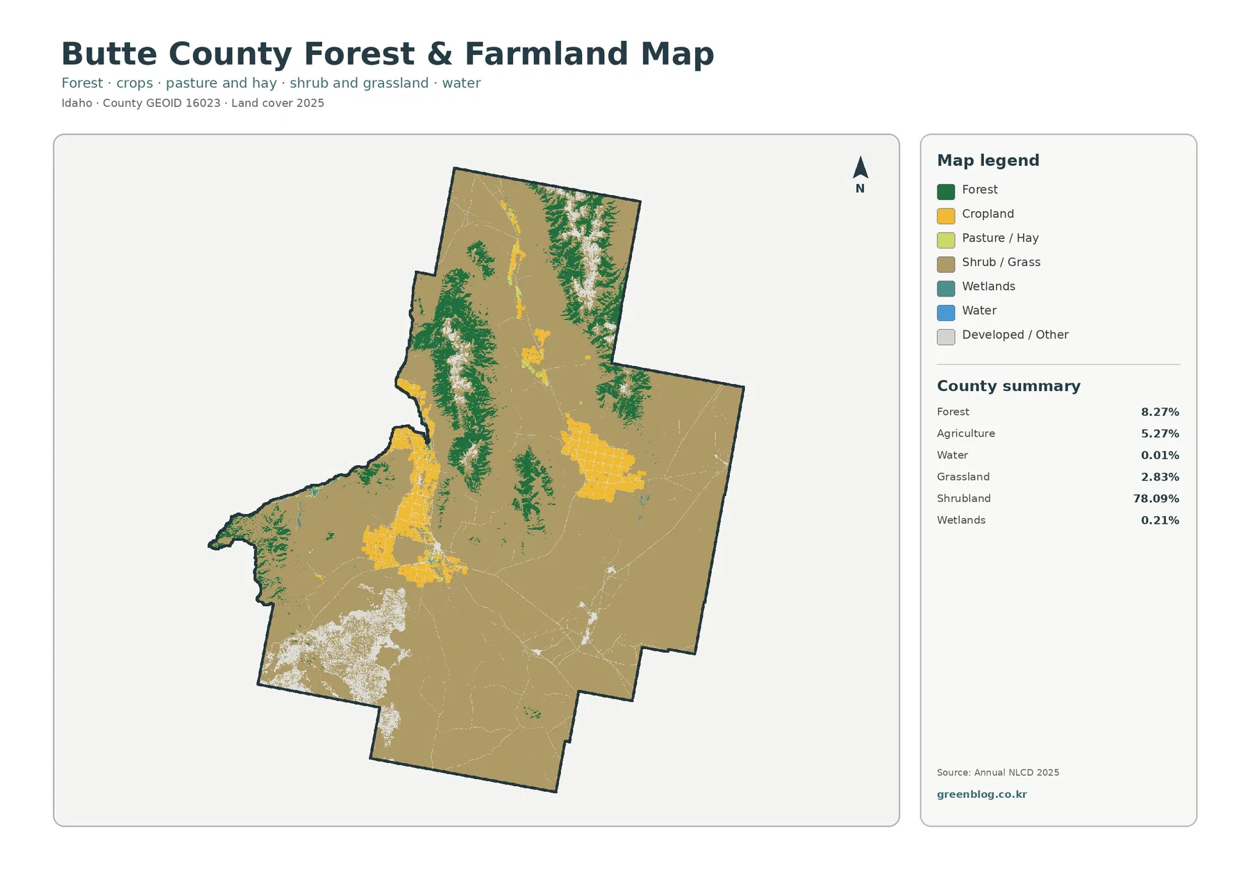 Butte County forest and farmland map