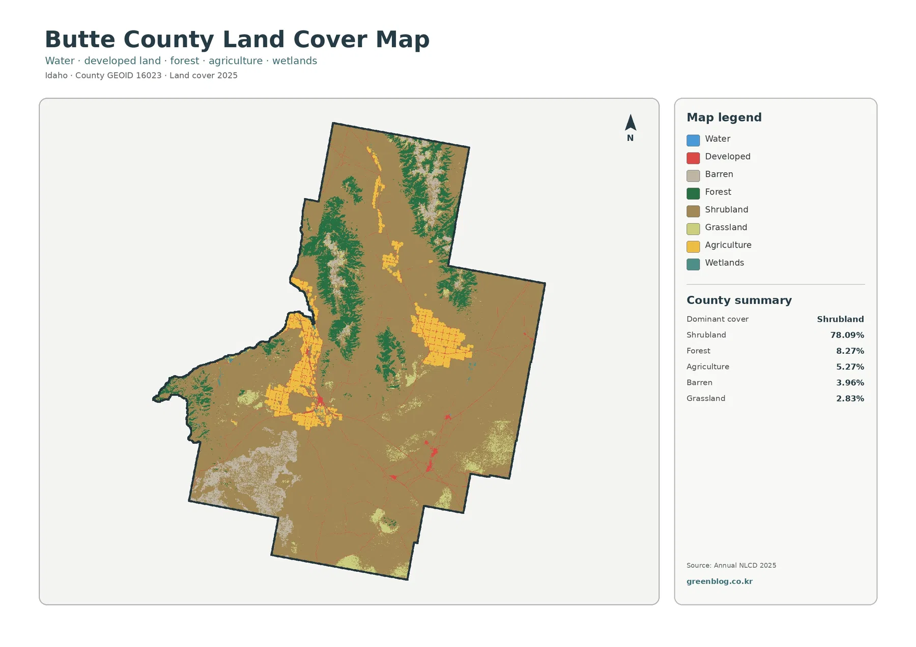 Butte County land cover map