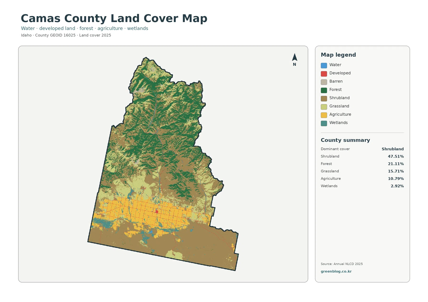 Camas County land cover map featured image