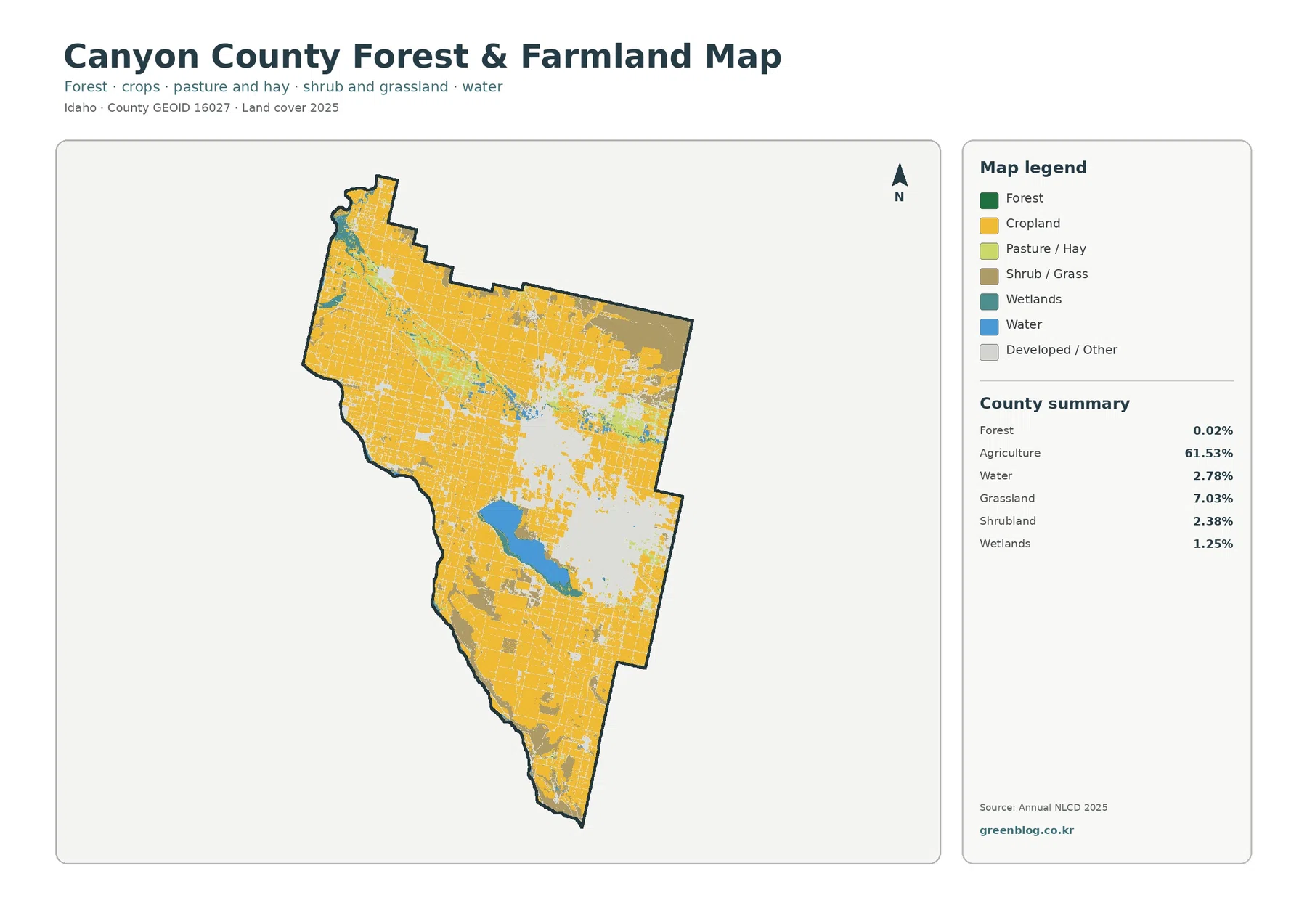 Canyon County forest and farmland map