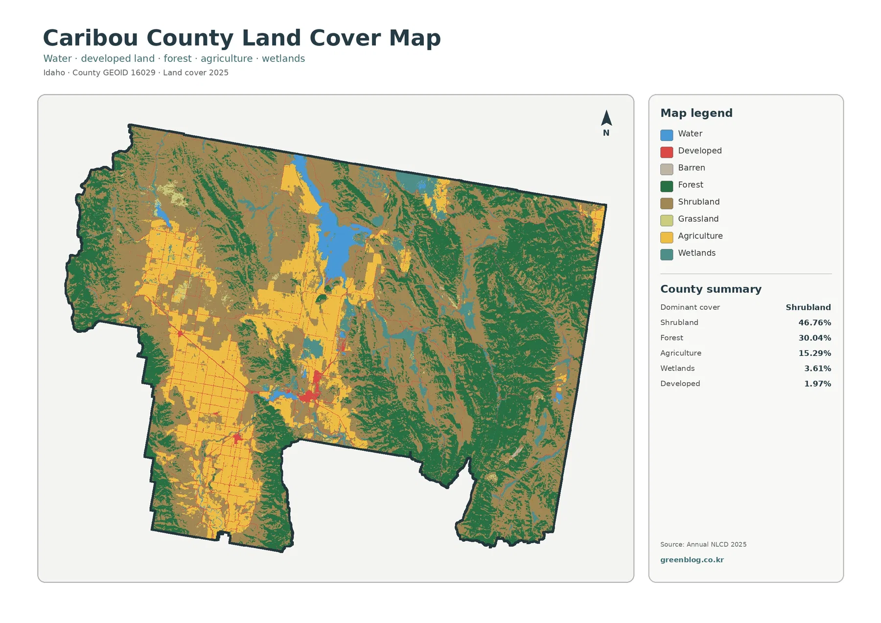 Caribou County land cover map