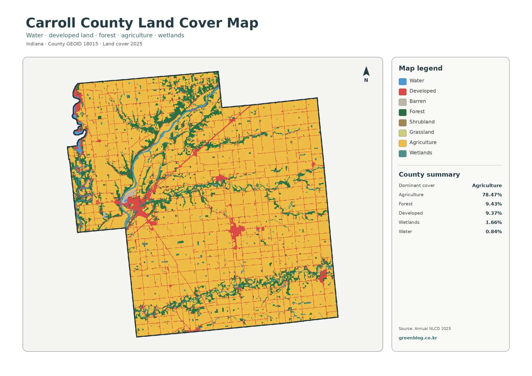 Carroll County land cover map