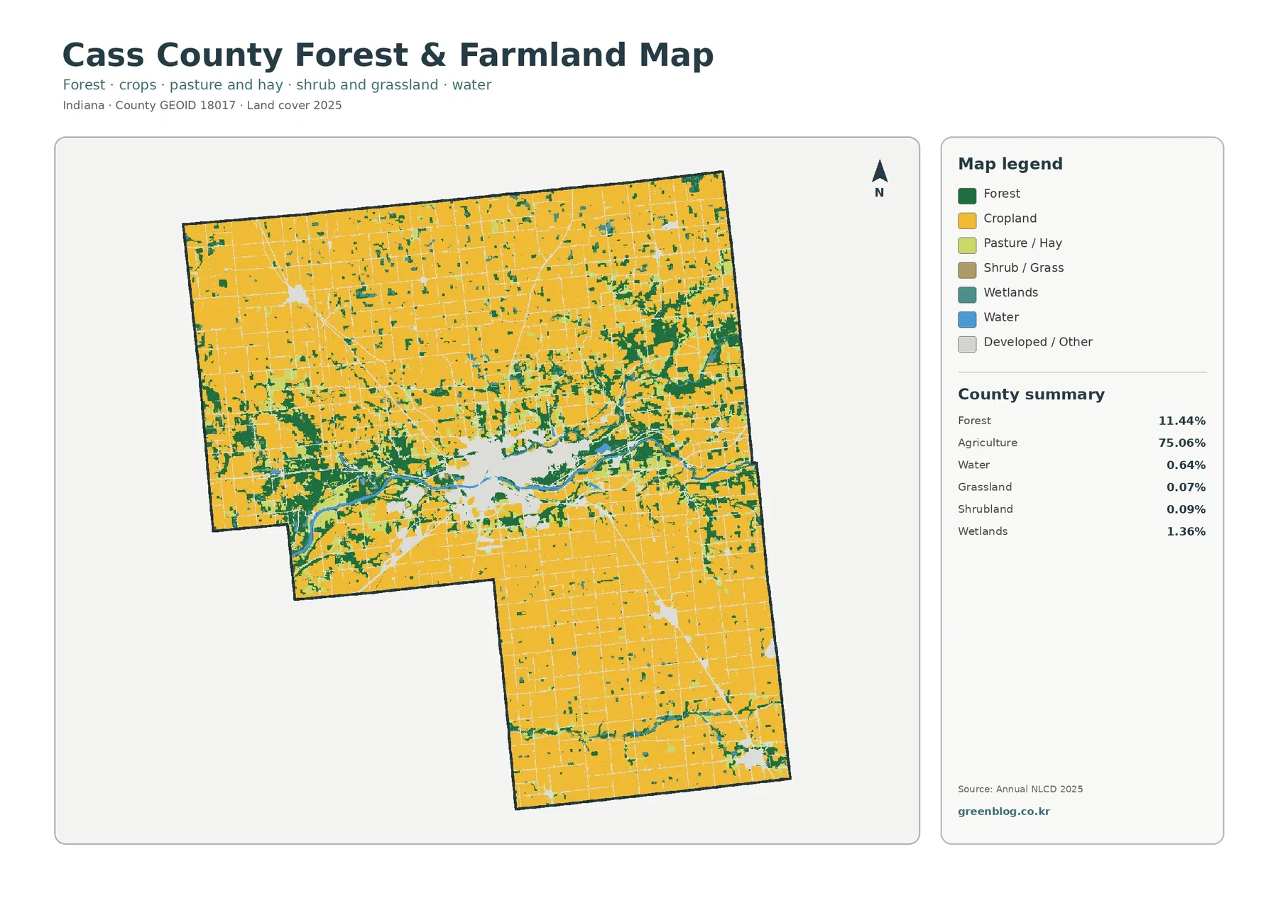 Cass County forest and farmland map