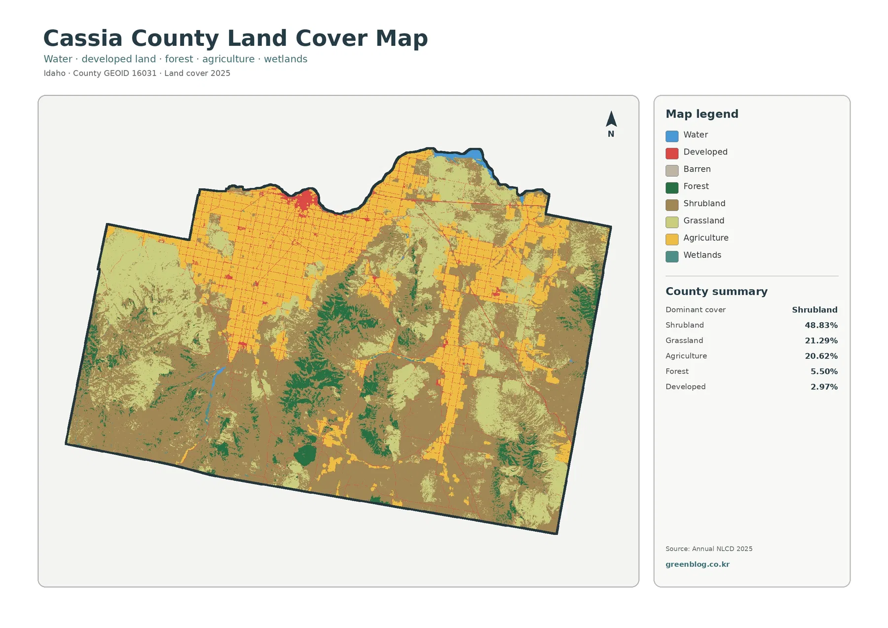 Cassia County land cover map