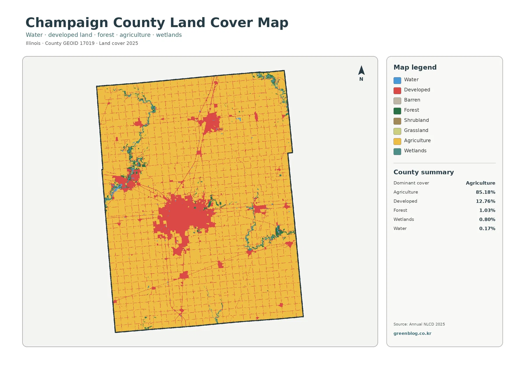 Champaign County land cover map featured image