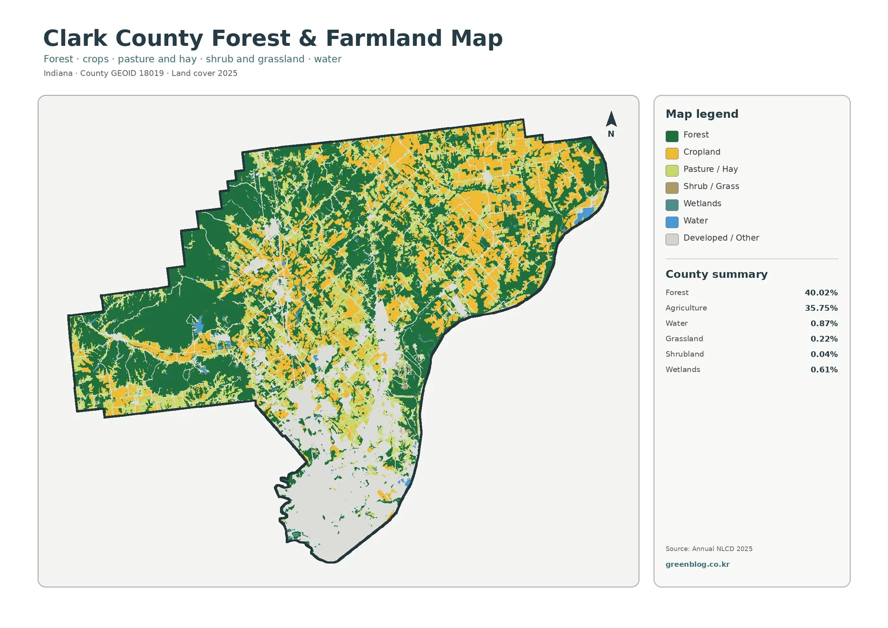 Clark County forest and farmland map