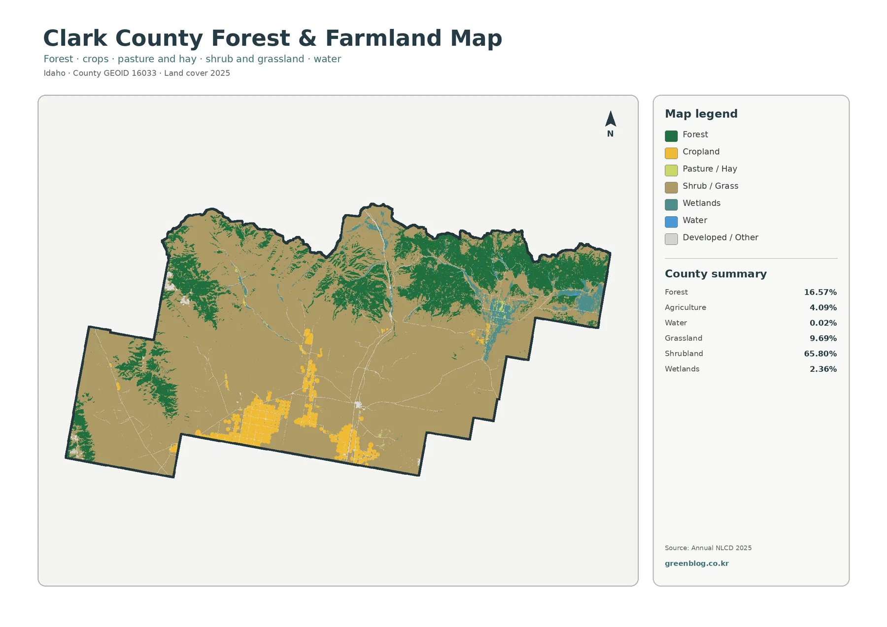 Clark County forest and farmland map