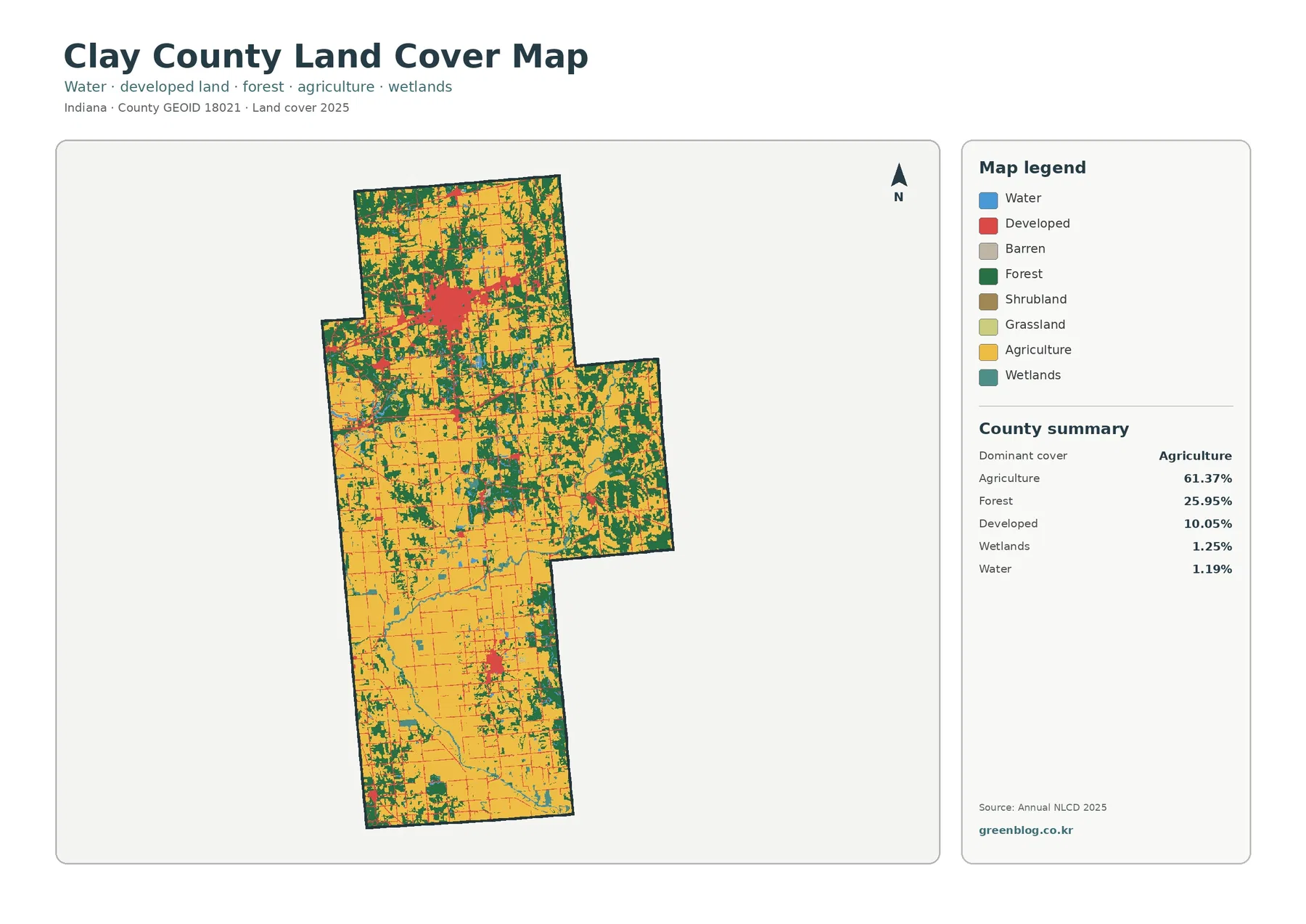 Clay County land cover map featured image