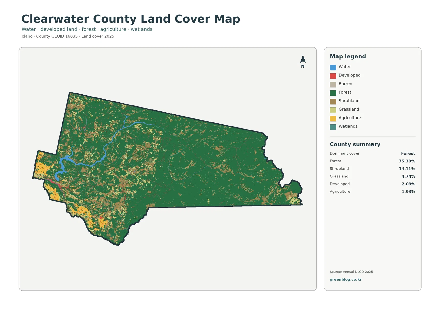 Clearwater County land cover map featured image