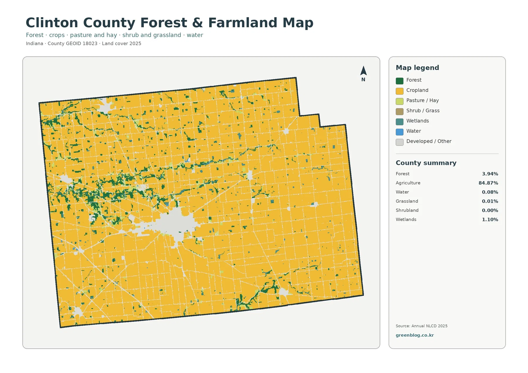 Clinton County forest and farmland map