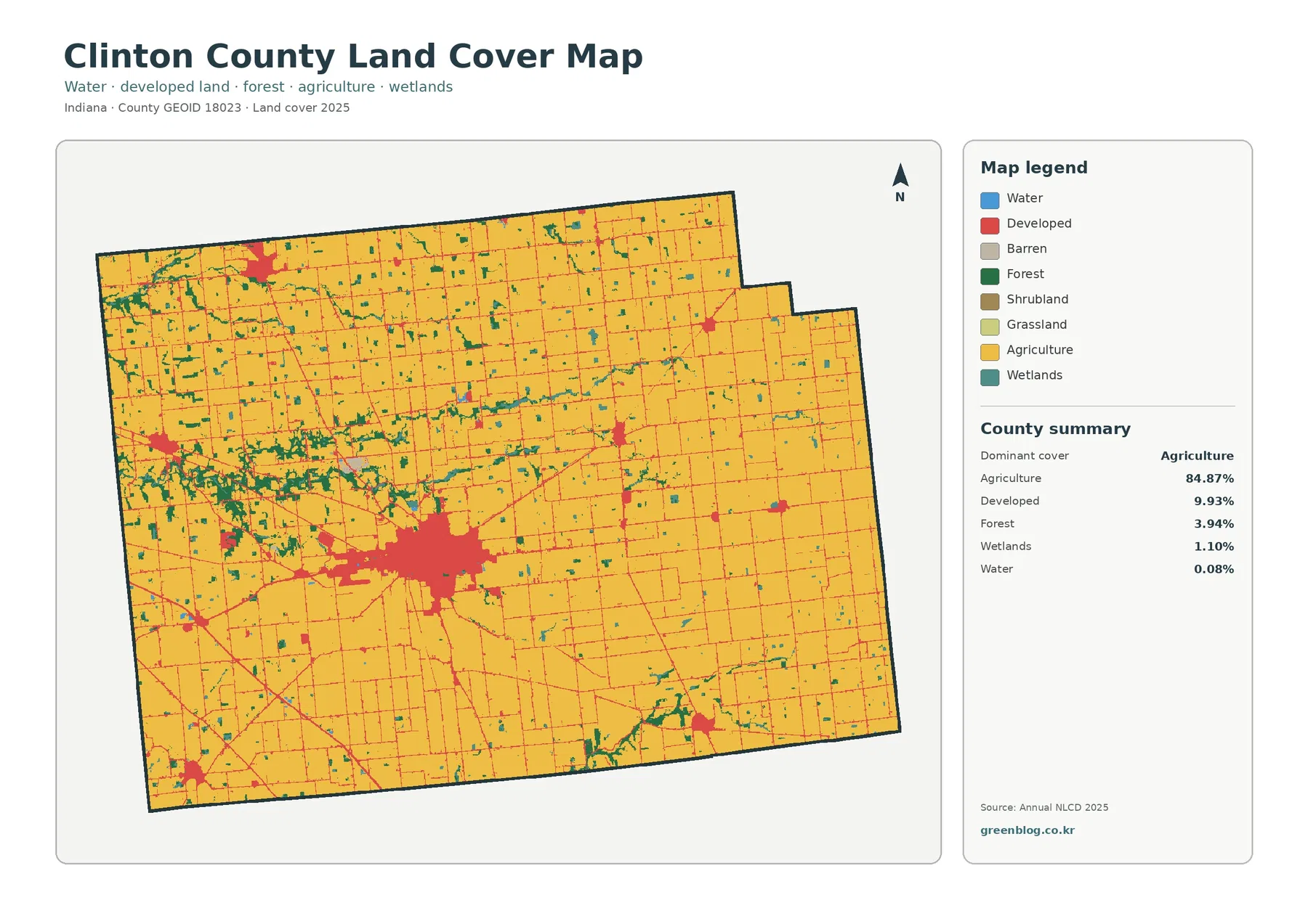 Clinton County land cover map