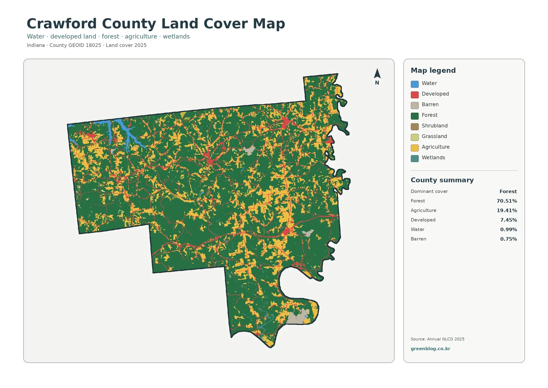 Crawford County 토지 피복 지도