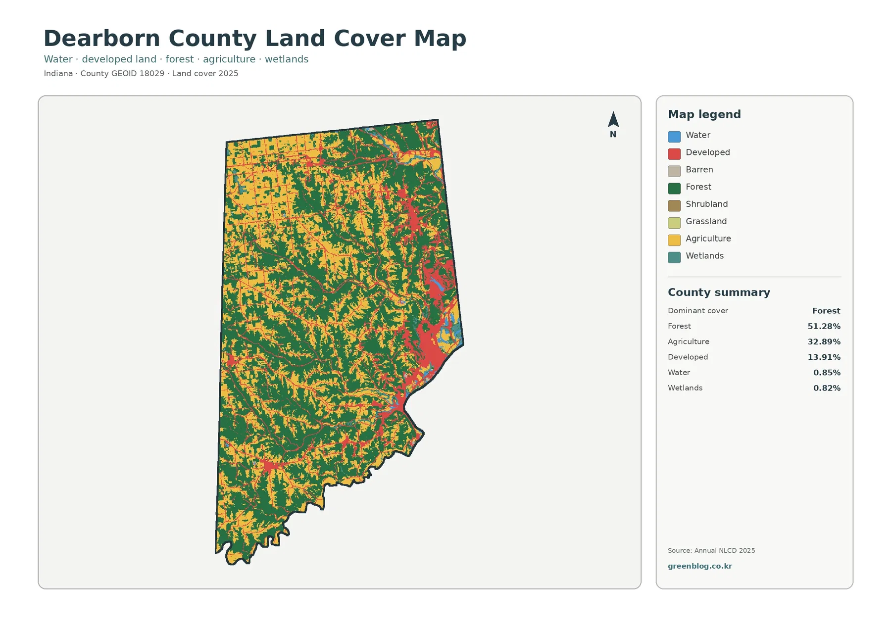 Dearborn County 토지 피복 지도