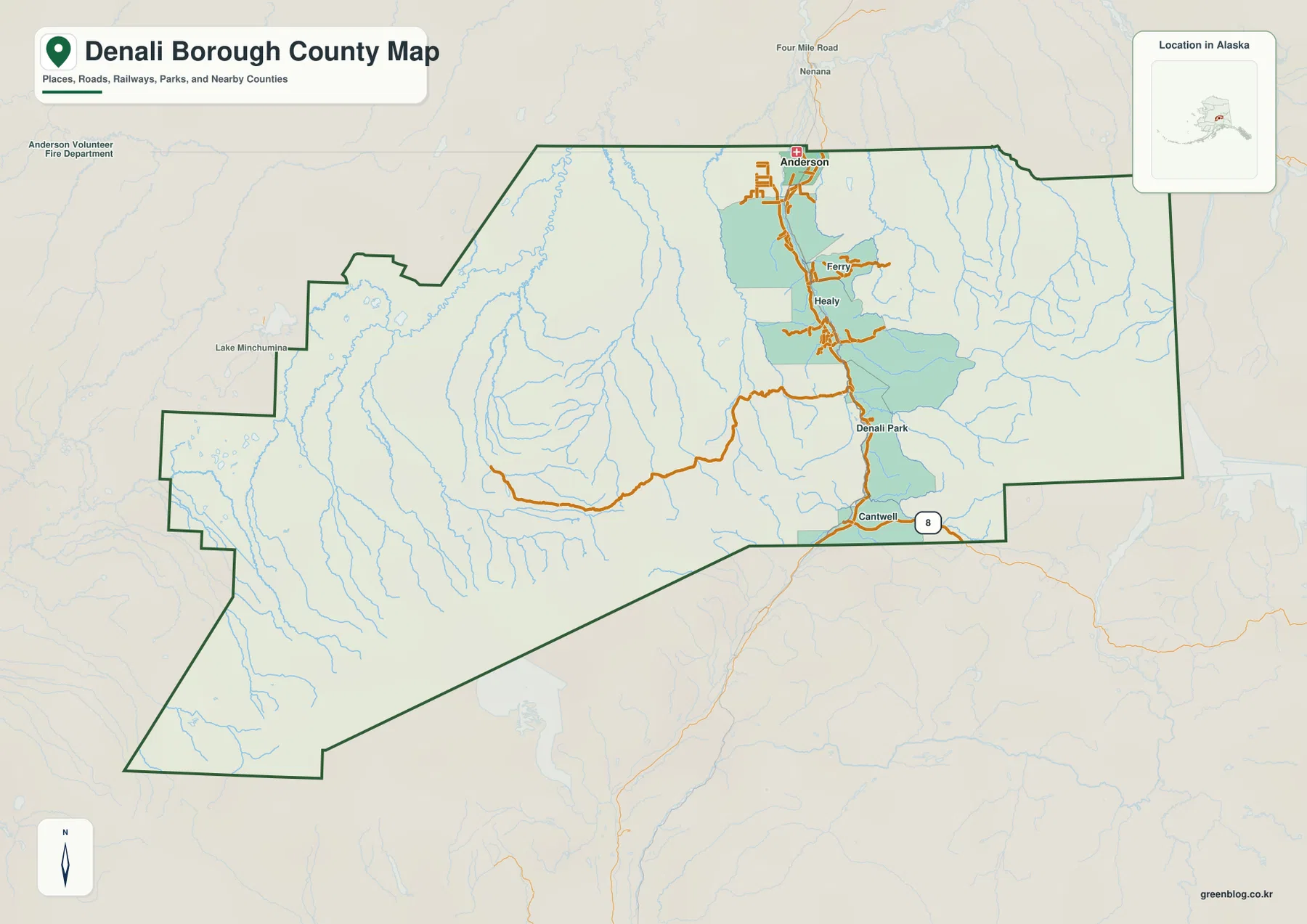 Denali Borough general map