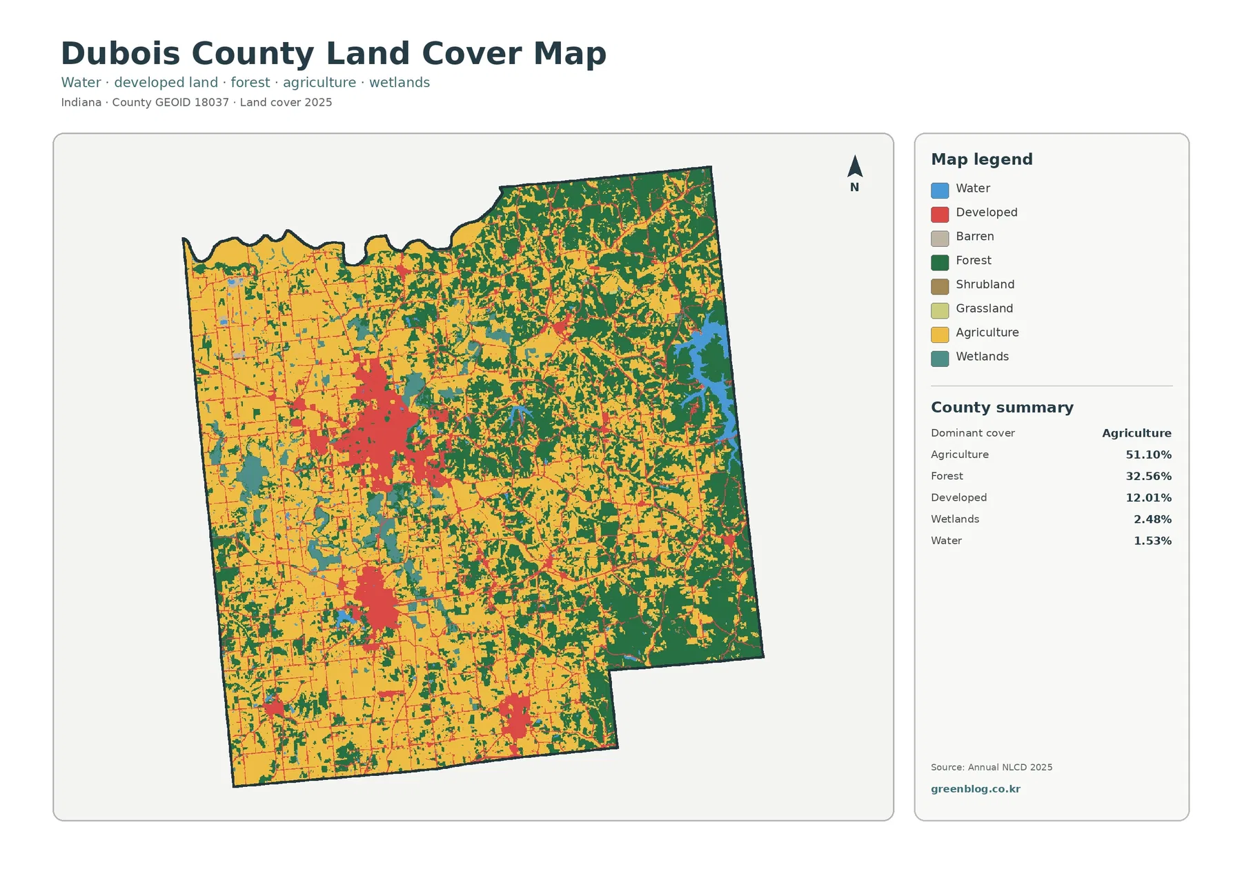 Dubois County land cover map featured image