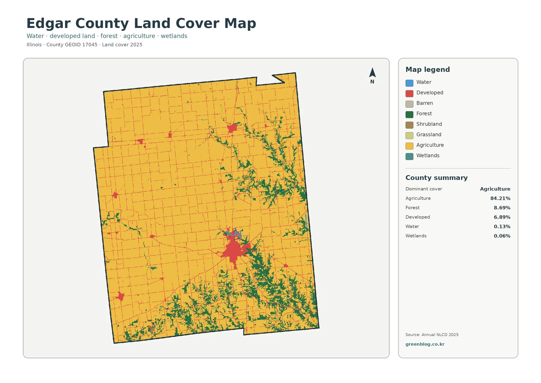 Edgar County land cover map featured image